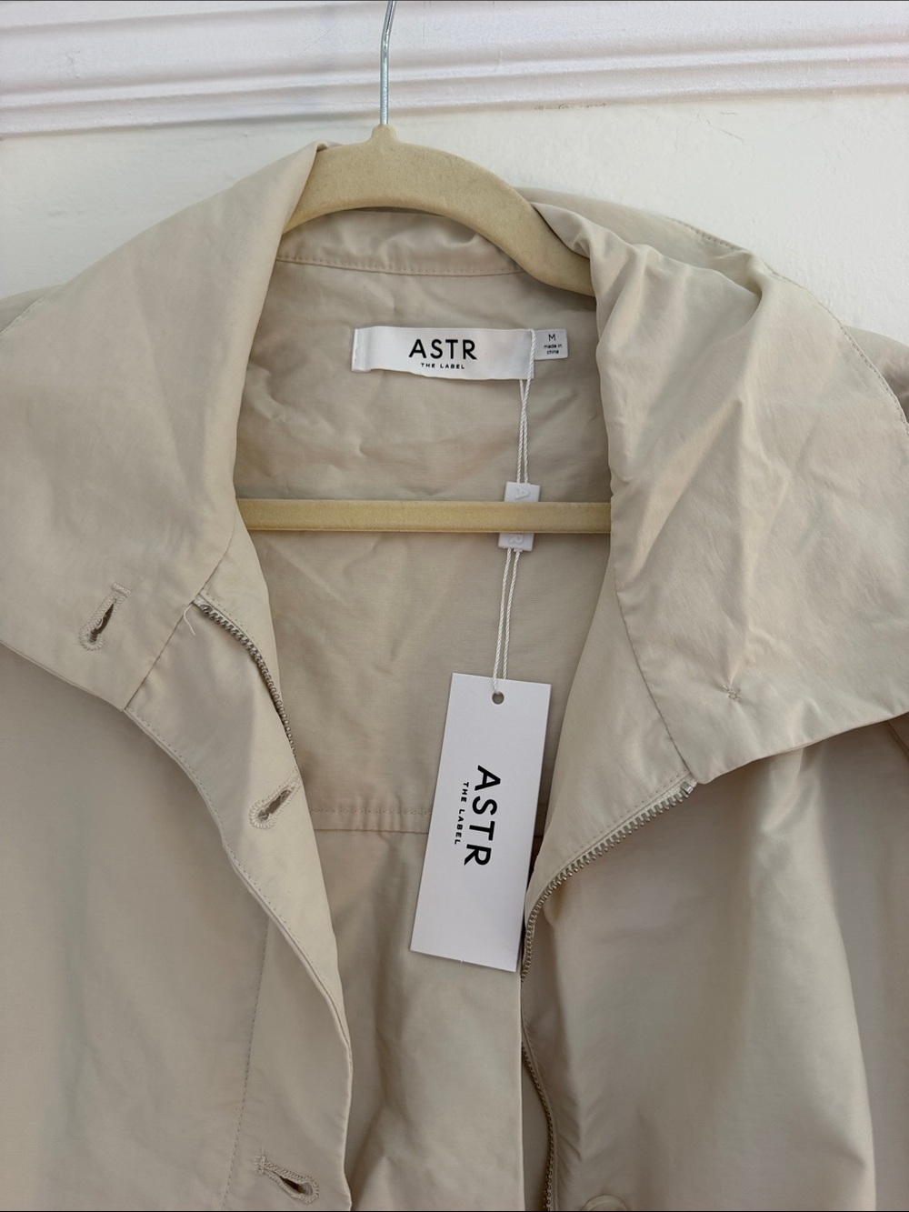 ASTR Neutral Beige Utility Jacket with Drawcord Hem - Picture 3 of 7
